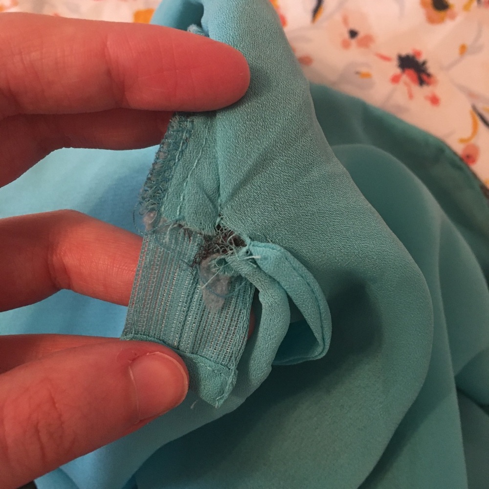 Turquoise Paisley Tiered Skirt with Sequins - Picture 5 of 7